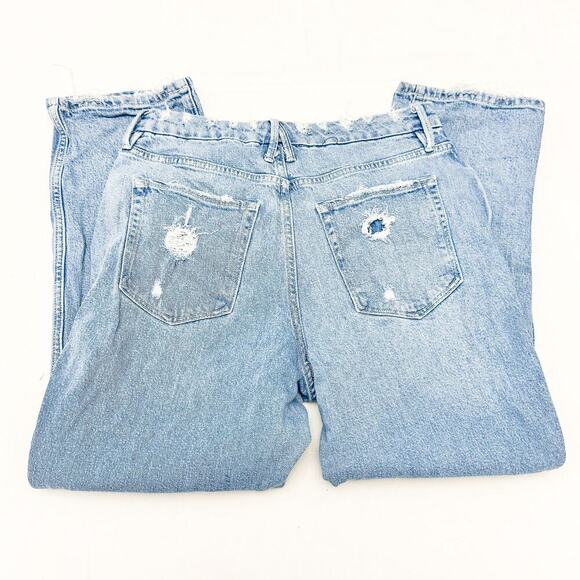 Good American Good Curve Straight Leg Light Wash Indigo 124 Denim Jeans Size 10 - Picture 5 of 9